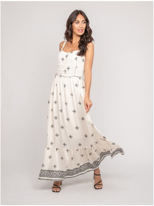 Robe longue bretelles avec motif ilkanie - Kiabi Robe longue bretelles avec motif ilkanie - Kiabi