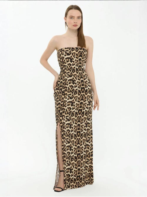 Robe longue bustier à imprimé animalier hiccup - Kiabi Robe longue bustier à imprimé animalier hiccup - Kiabi