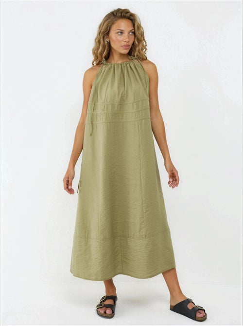 Robe longue bustier avec détails élastiques busem - Kiabi