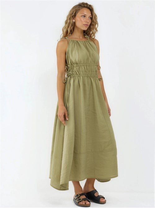 Robe longue bustier avec détails élastiques busem - Kiabi
