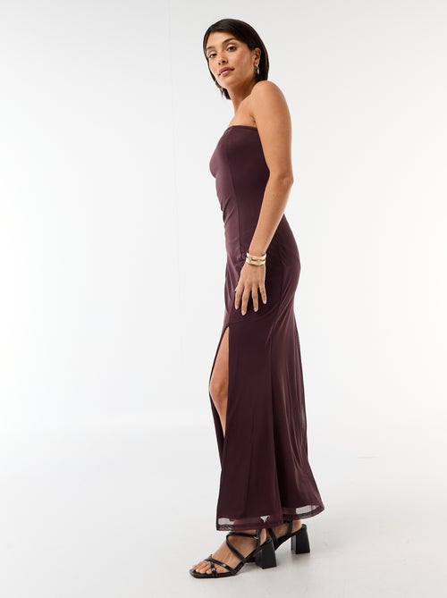 Robe longue bustier avec écharpe - Kiabi