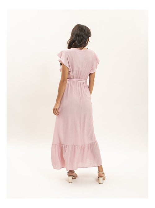 Robe longue cache-coeur avec ceinture iteria - Kiabi