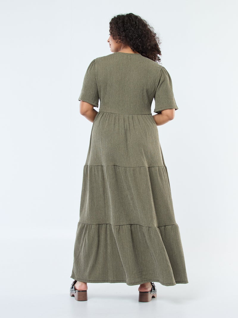 Robe longue cache cœur Kaki - Kiabi