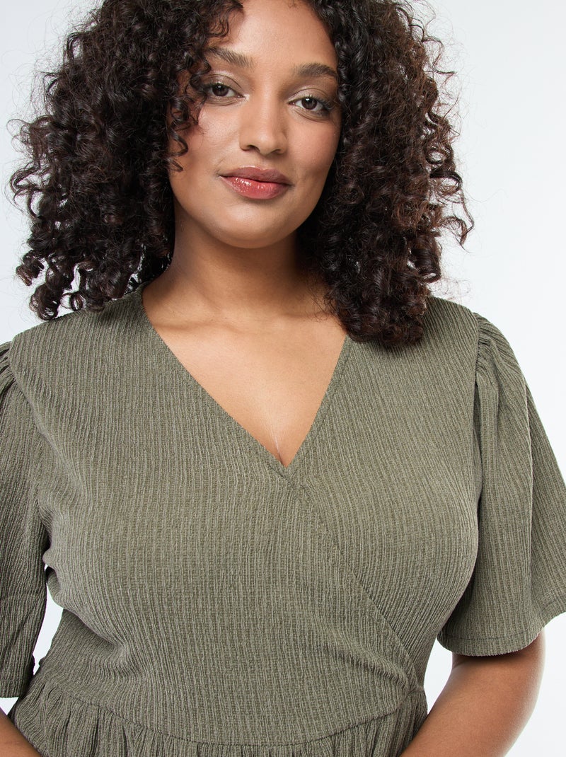 Robe longue cache cœur Kaki - Kiabi