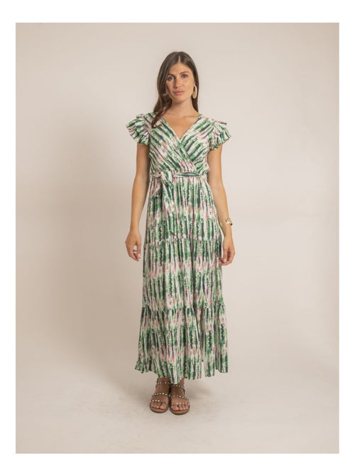 Robe longue cache-coeur tie and dye igaya - Kiabi Robe longue cache-coeur tie and dye igaya - Kiabi