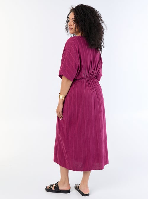Robe longue col croisé avec bijou fantaisie - Kiabi