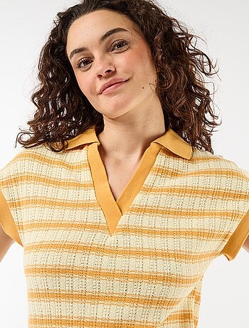 Robe longue col polo