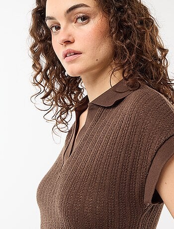Robe longue col polo