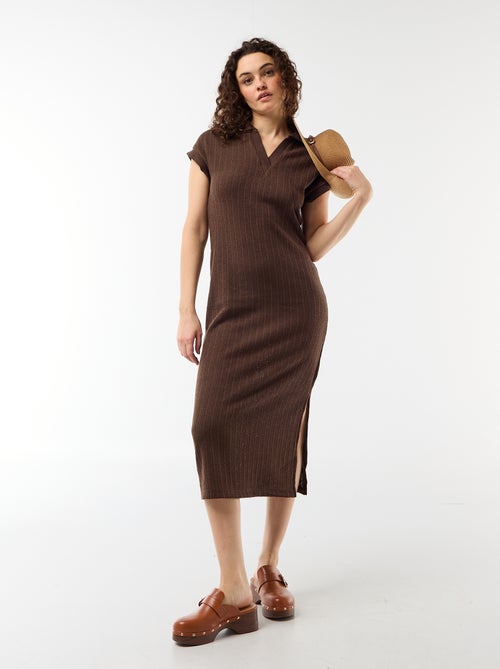 Robe longue col polo - Kiabi