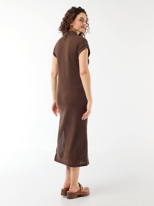 Robe longue col polo - Kiabi