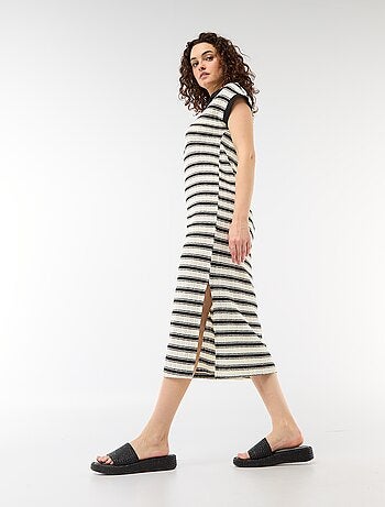 Robe longue col polo