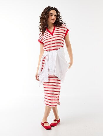Robe longue col polo