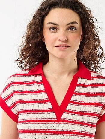 Robe longue col polo