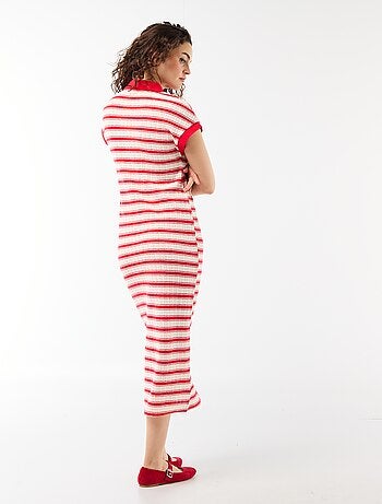Robe longue col polo