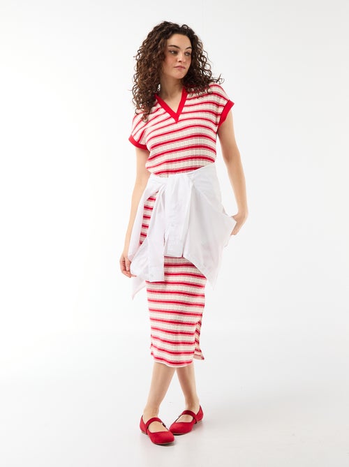 Robe longue col polo - Kiabi