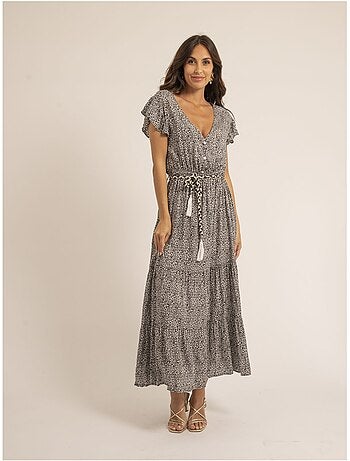 Robe longue col v ilmax