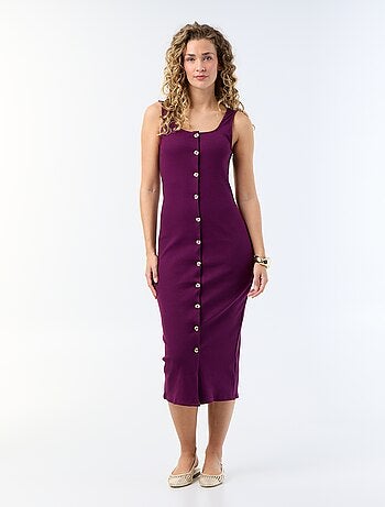 Robe longue côtelée