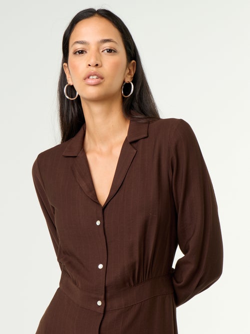 Robe longue coupe chemise - Kiabi Robe longue coupe chemise - Kiabi