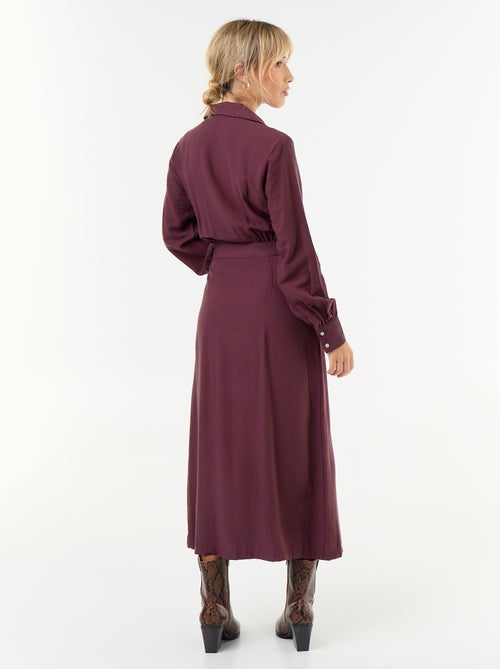 Robe longue coupe chemise - Kiabi