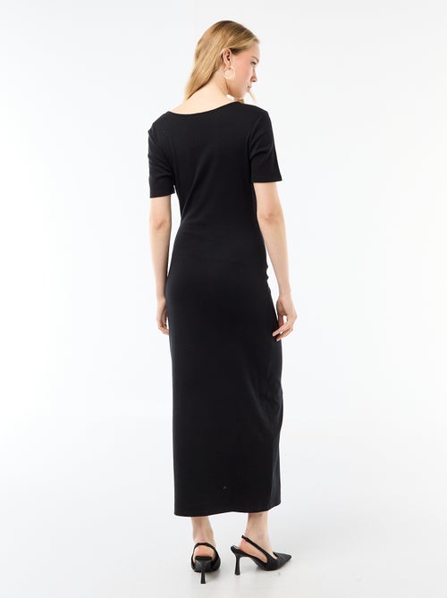 Robe longue coupe drapée avec bijou - Kiabi