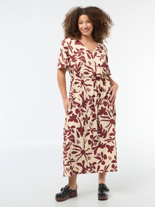 Robe longue coupe portefeuille - Kiabi