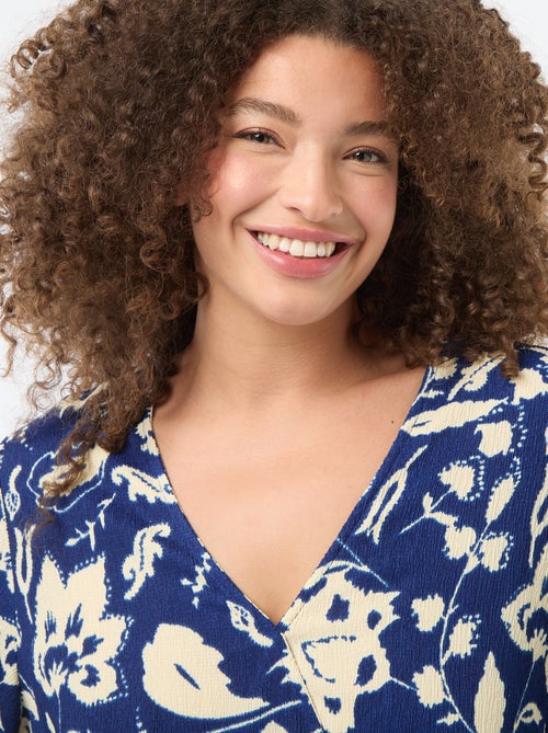 Robe longue coupe portefeuille - Kiabi