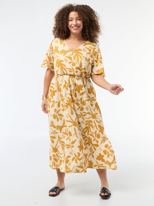 Robe longue coupe portefeuille - Kiabi