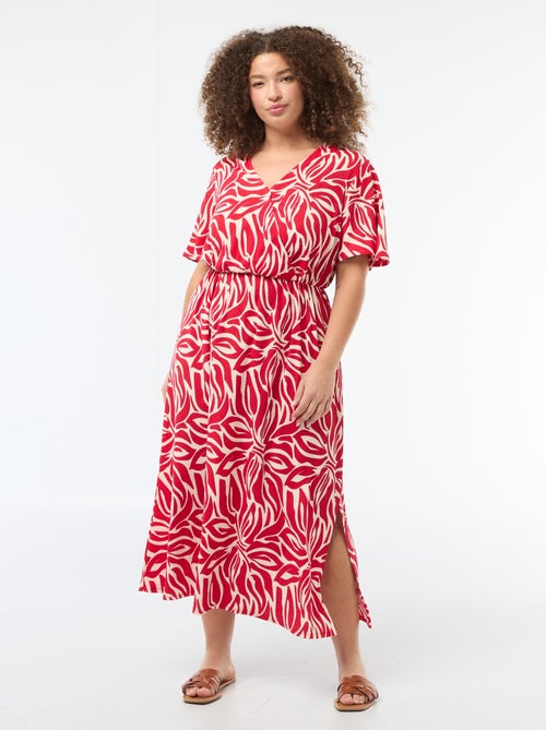 Robe longue coupe portefeuille - Kiabi