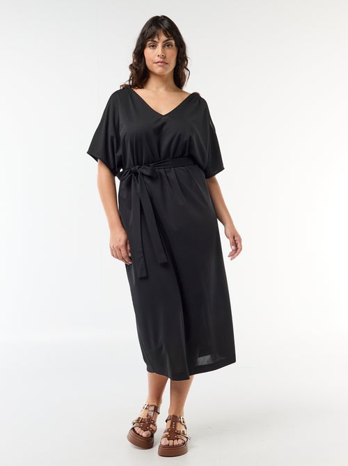 Robe longue de cérémonie à manches courtes - Kiabi