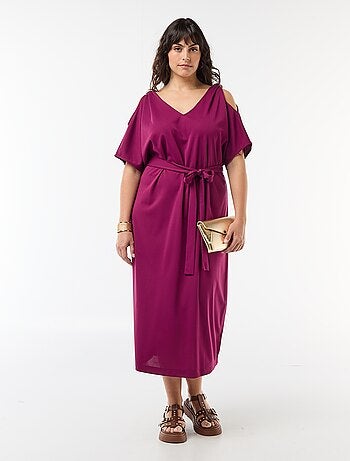 Robe longue de cérémonie à manches courtes