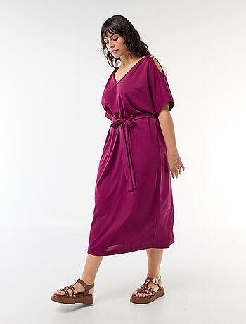 Robe longue de cérémonie à manches courtes