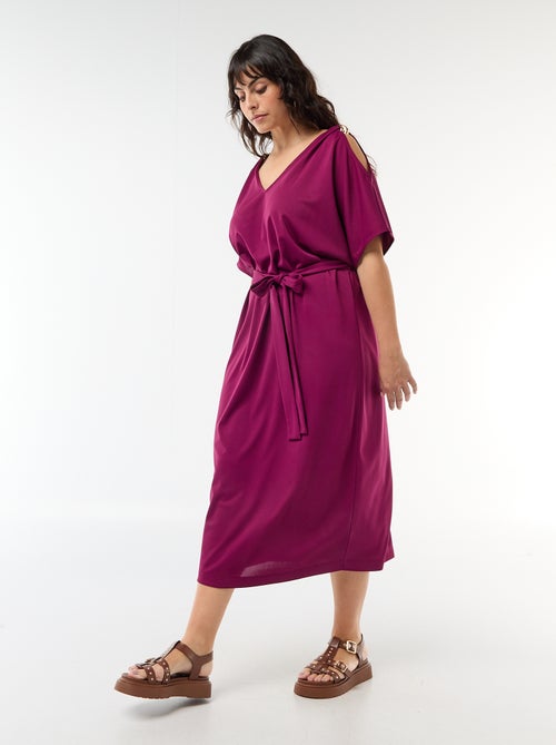 Robe longue de cérémonie à manches courtes - Kiabi