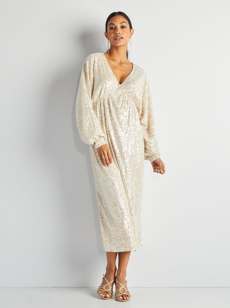 Robe longue de fêtes Beige - Kiabi