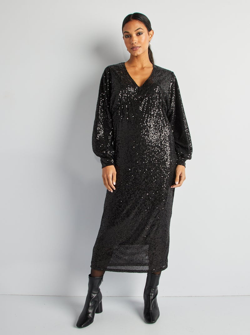 Robe longue de fêtes Noir - Kiabi