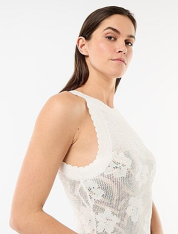 Robe longue de plage en maille crochet