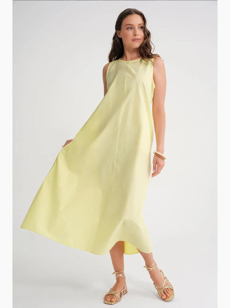 Robe longue décontractée avec fermeture à boutons et poches mixray Jaune citron - Kiabi