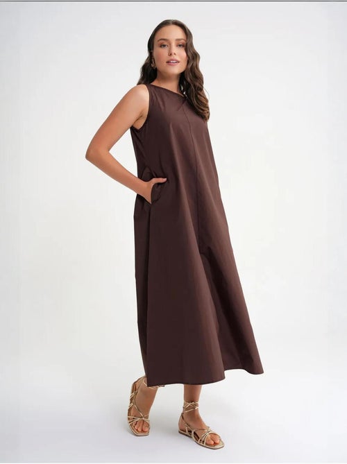 Robe longue décontractée avec fermeture à boutons et poches mixray - Kiabi