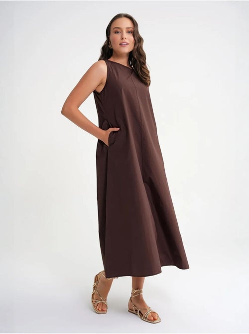Robe longue décontractée avec fermeture à boutons et poches mixray - Kiabi