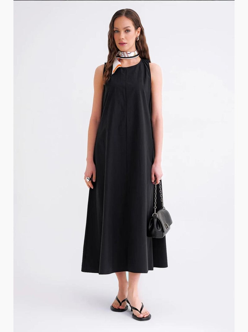 Robe longue décontractée avec fermeture à boutons et poches mixray Noir - Kiabi