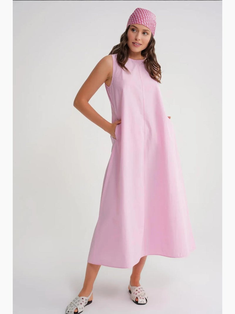 Robe longue décontractée avec fermeture à boutons et poches mixray Rose pâle - Kiabi