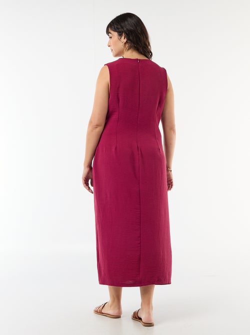 Robe longue drapée avec bijou fantaisie - Kiabi