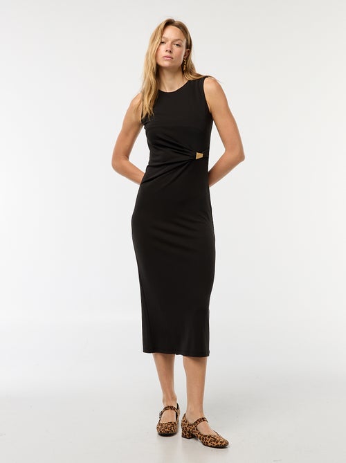 Robe longue drapée avec bijou - Kiabi