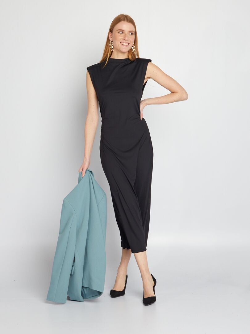 Blouse Drapée Noire Glamorous - Devant Torsadé - Manches 3/4 - Taille M - Neuve Sans étiquette