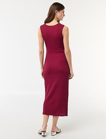 Robe longue drapée et gaufrée