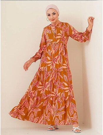 Robe longue en crêpe de viscose à fleurs bdart