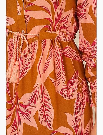 Robe longue en crêpe de viscose à fleurs bdart