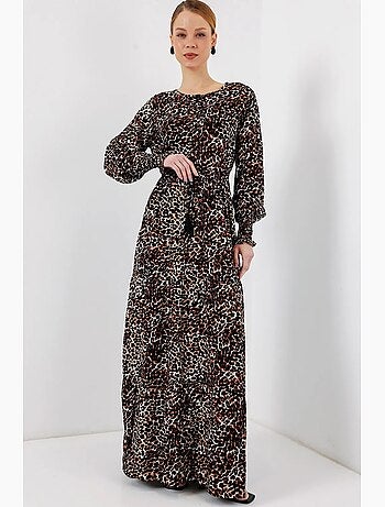 Robe longue en crêpe de viscose à fleurs bdart