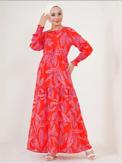 Robe longue en crêpe de viscose à fleurs bdart - Kiabi