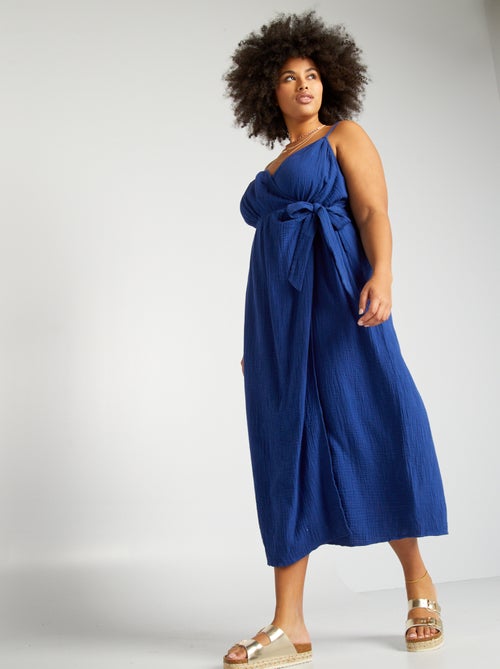 Robe longue en gaze de coton - Kiabi