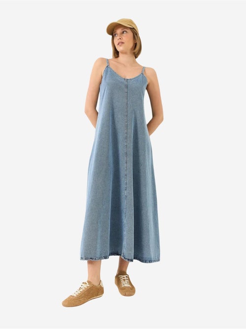 Robe longue en jean à fines bretelles lucci - Kiabi Robe longue en jean à fines bretelles lucci - Kiabi